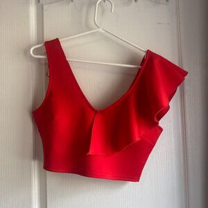 Revamped red crop top